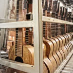 Lined-up Unstringed Ukuleles