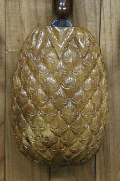 Pineapple-carved Humpback Tenor Ukulele -  Japanese Silk Oak Top, Acacia Back and Sides - Image 3