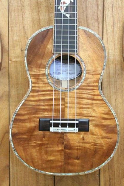 Tenor Ukulele - All Hawaiian Koa with Koi Fingerboard Inlay - Image 4