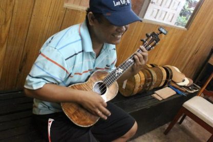 Tenor Ukulele - All Hawaiian Koa with Koi Fingerboard Inlay - Image 15