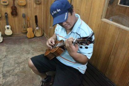 Tenor Ukulele - All Hawaiian Koa with Koi Fingerboard Inlay - Image 16