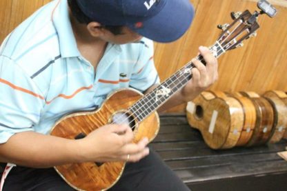 Tenor Ukulele - All Hawaiian Koa with Koi Fingerboard Inlay - Image 21