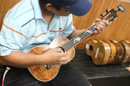 Tenor Ukulele - All Hawaiian Koa with Koi Fingerboard Inlay - Image 22