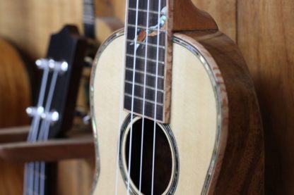 Humpback Concert Ukulele - Solid Engelmann Spruce Top, Solid Acacia Humpback - Image 5