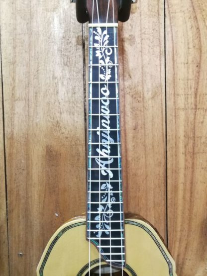 Pineapple-carved Humpback Tenor Ukulele - Engelmann Spruce Top, Acacia Back and Sides - Image 9