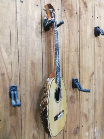 Pineapple-carved Humpback Tenor Ukulele - Engelmann Spruce Top, Acacia Back and Sides - Image 2