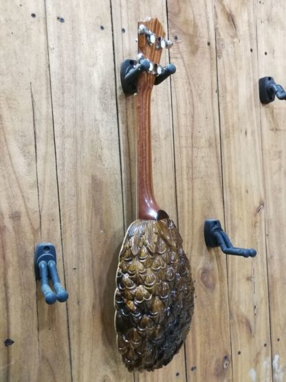 Pineapple-carved Humpback Tenor Ukulele - Engelmann Spruce Top, Acacia Back and Sides - Image 3