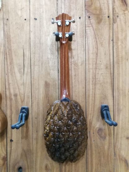 Pineapple-carved Humpback Tenor Ukulele - Engelmann Spruce Top, Acacia Back and Sides - Image 4