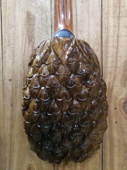 Pineapple-carved Humpback Tenor Ukulele - Engelmann Spruce Top, Acacia Back and Sides - Image 8