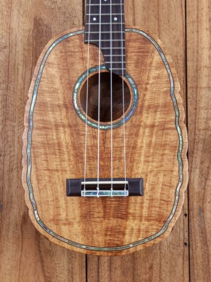 Concert Ukulele - Hawaiian Koa top, Pineapple-carved Acacia back - Image 5