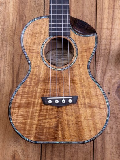 Tenor Ukulele - Curly Hawaiian Koa Top, Back and Sides - Image 5