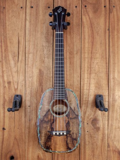 Tenor Ukulele - Spalted Mango top, Pineapple-carved Acacia back